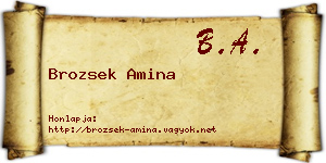 Brozsek Amina névjegykártya